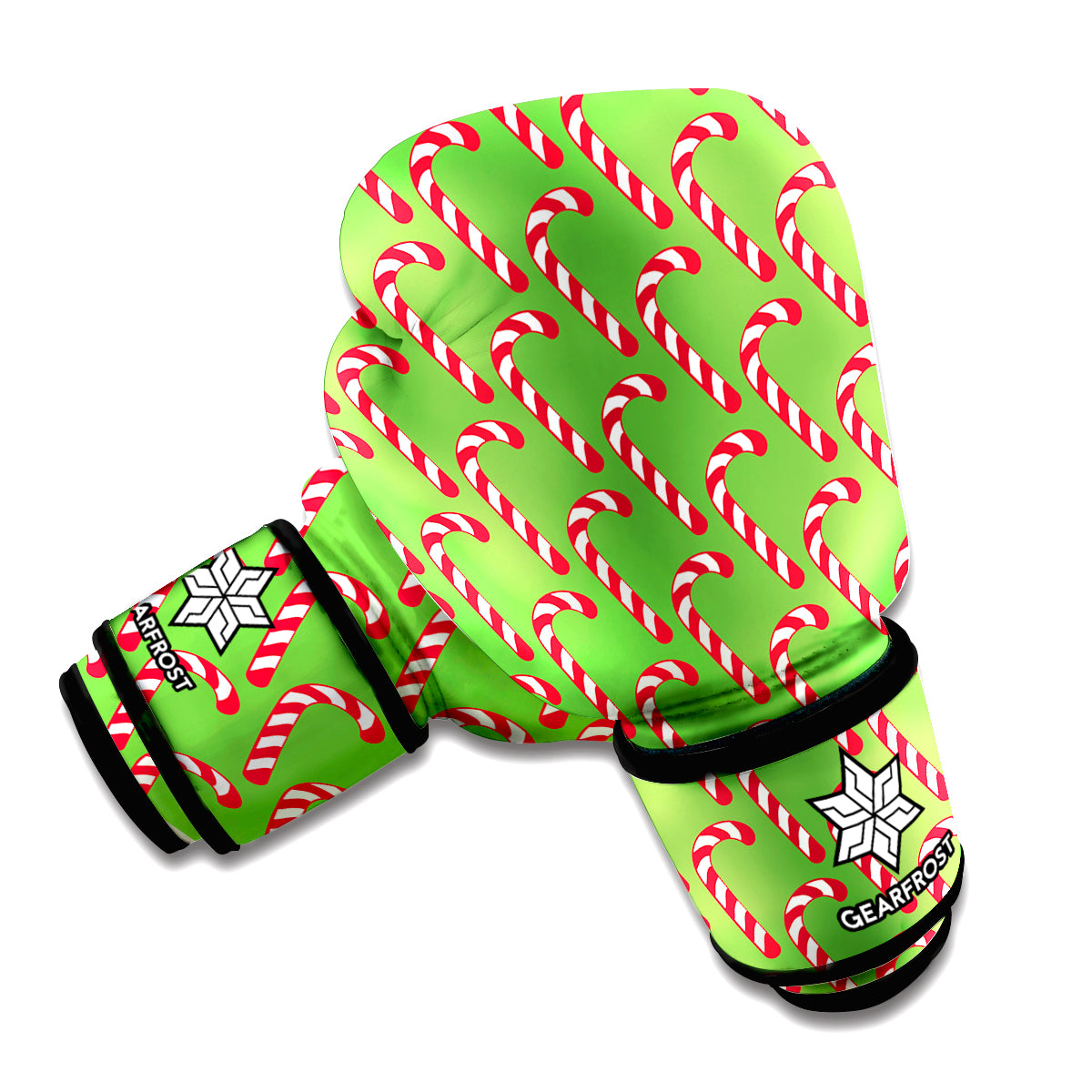 Merry Christmas Candy Cane Pattern Print Boxing Gloves