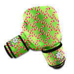 Merry Christmas Candy Cane Pattern Print Boxing Gloves