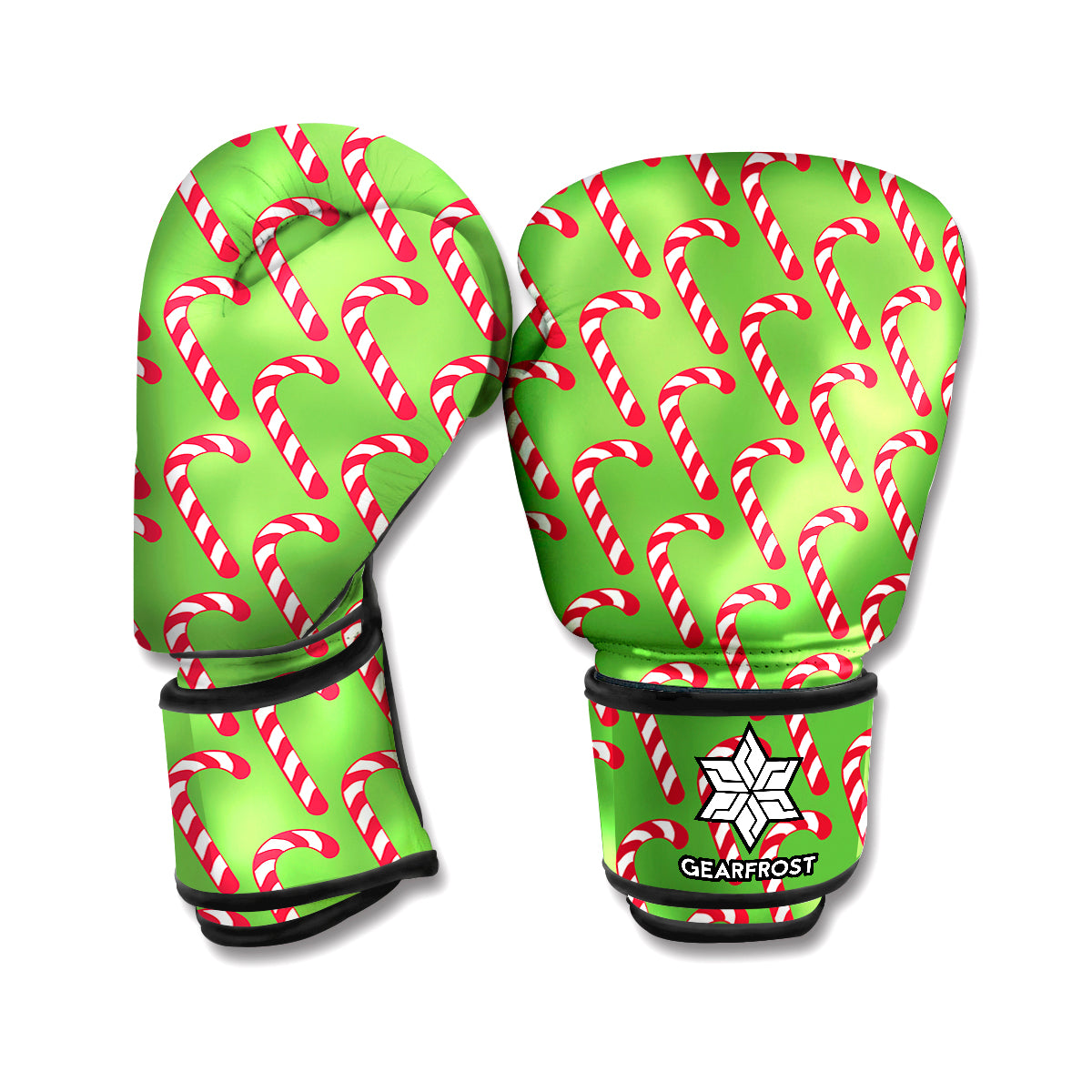 Merry Christmas Candy Cane Pattern Print Boxing Gloves