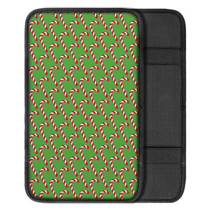 Merry Christmas Candy Cane Pattern Print Car Center Console Cover