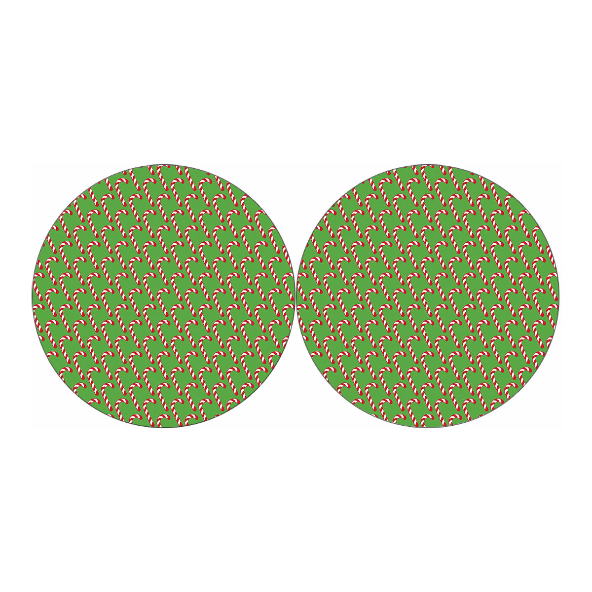 Merry Christmas Candy Cane Pattern Print Car Coasters