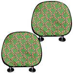 Merry Christmas Candy Cane Pattern Print Car Headrest Covers