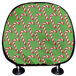 Merry Christmas Candy Cane Pattern Print Car Headrest Covers
