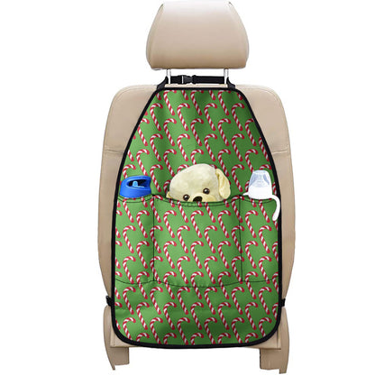 Merry Christmas Candy Cane Pattern Print Car Seat Organizers