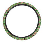 Merry Christmas Candy Cane Pattern Print Car Steering Wheel Cover