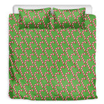 Merry Christmas Candy Cane Pattern Print Duvet Cover Bedding Set