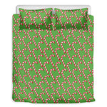 Merry Christmas Candy Cane Pattern Print Duvet Cover Bedding Set
