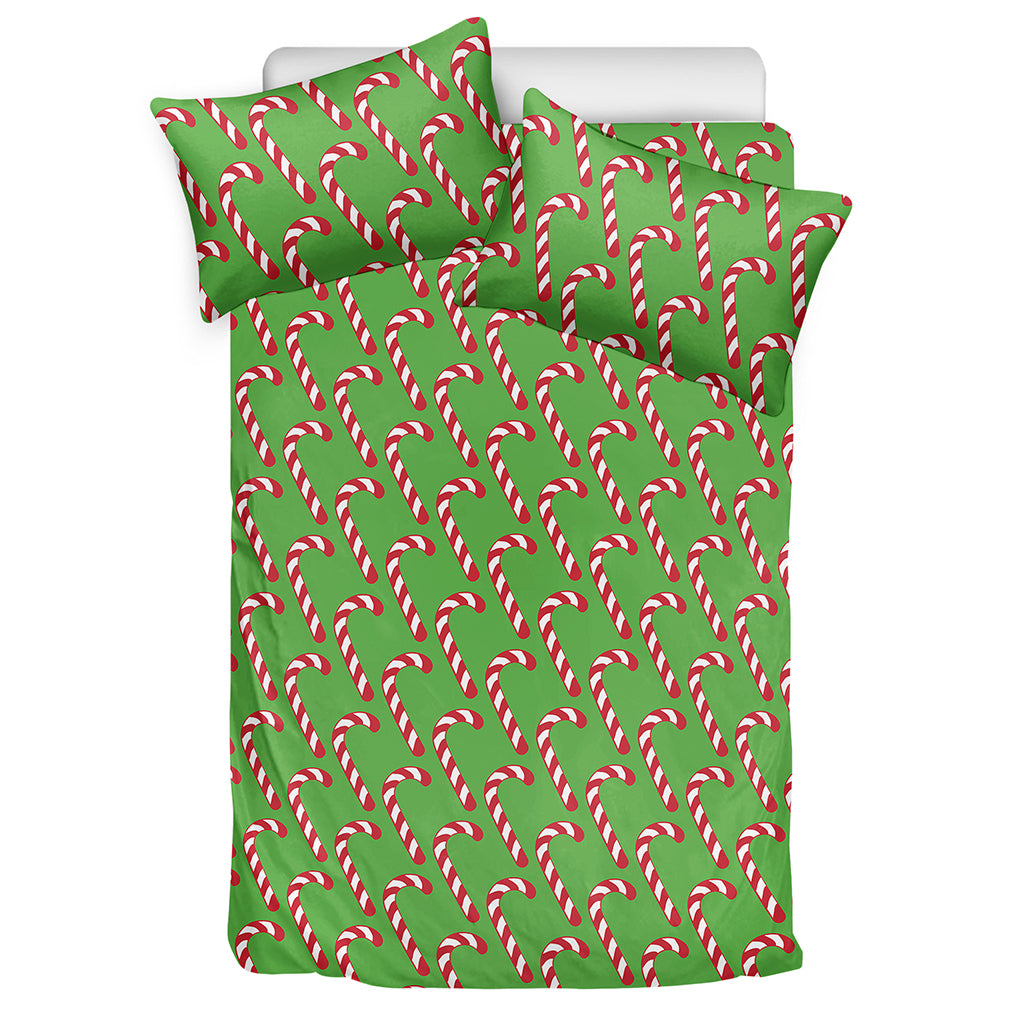 Merry Christmas Candy Cane Pattern Print Duvet Cover Bedding Set