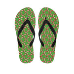 Merry Christmas Candy Cane Pattern Print Flip Flops