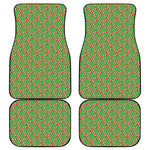 Merry Christmas Candy Cane Pattern Print Front and Back Car Floor Mats