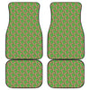 Merry Christmas Candy Cane Pattern Print Front and Back Car Floor Mats