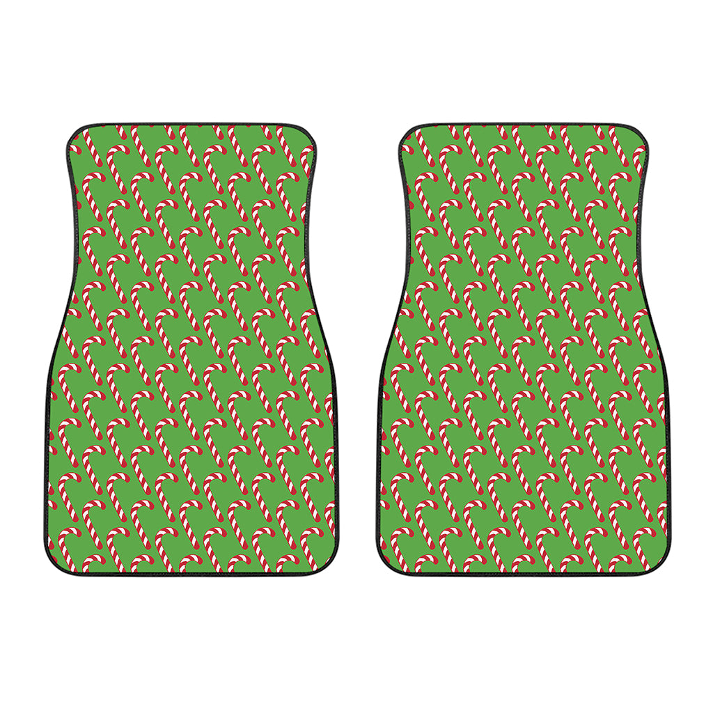 Merry Christmas Candy Cane Pattern Print Front Car Floor Mats