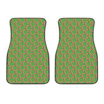 Merry Christmas Candy Cane Pattern Print Front Car Floor Mats