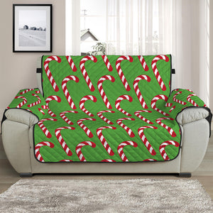 Merry Christmas Candy Cane Pattern Print Half Sofa Protector