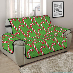 Merry Christmas Candy Cane Pattern Print Half Sofa Protector