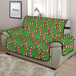 Merry Christmas Candy Cane Pattern Print Half Sofa Protector