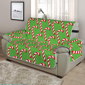 Merry Christmas Candy Cane Pattern Print Half Sofa Protector