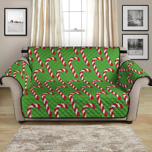 Merry Christmas Candy Cane Pattern Print Loveseat Protector