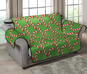 Merry Christmas Candy Cane Pattern Print Loveseat Protector