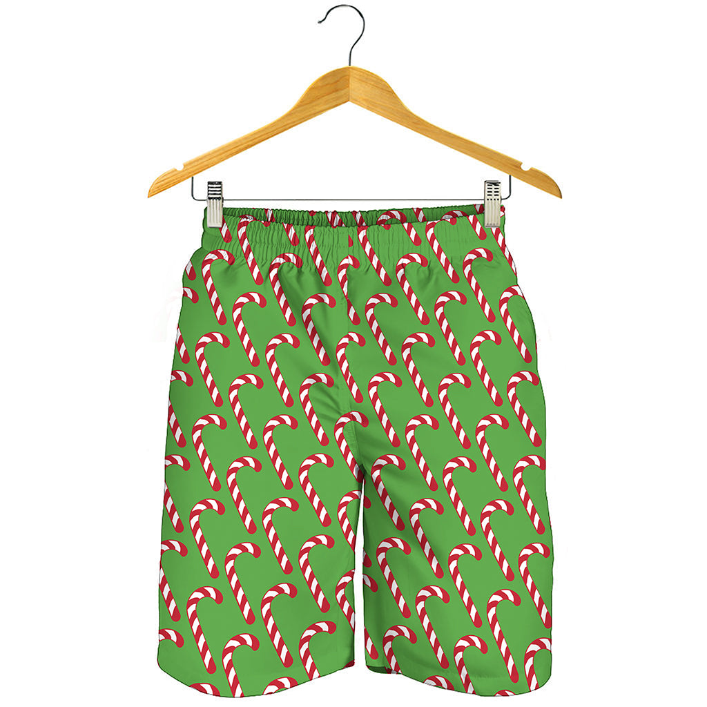 Merry Christmas Candy Cane Pattern Print Men's Shorts