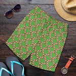 Merry Christmas Candy Cane Pattern Print Men's Shorts