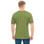 Merry Christmas Candy Cane Pattern Print Men's T-Shirt