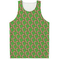 Merry Christmas Candy Cane Pattern Print Men's Tank Top