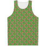 Merry Christmas Candy Cane Pattern Print Men's Tank Top