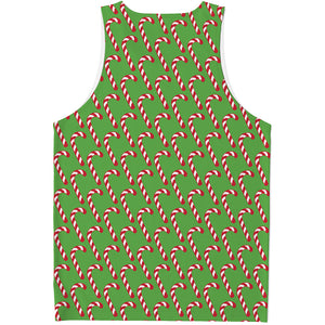 Merry Christmas Candy Cane Pattern Print Men's Tank Top