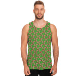 Merry Christmas Candy Cane Pattern Print Men's Tank Top