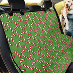 Merry Christmas Candy Cane Pattern Print Pet Car Back Seat Cover