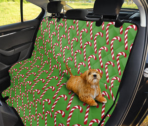 Merry Christmas Candy Cane Pattern Print Pet Car Back Seat Cover