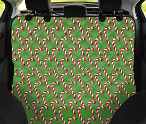 Merry Christmas Candy Cane Pattern Print Pet Car Back Seat Cover