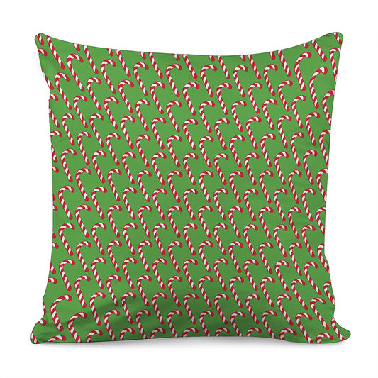 Merry Christmas Candy Cane Pattern Print Pillow Cover