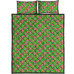 Merry Christmas Candy Cane Pattern Print Quilt Bed Set