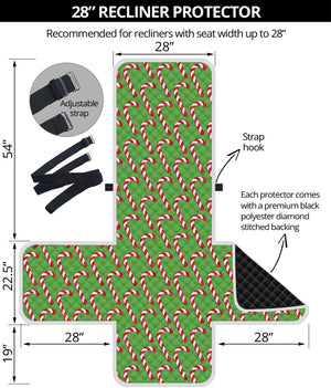 Merry Christmas Candy Cane Pattern Print Recliner Protector