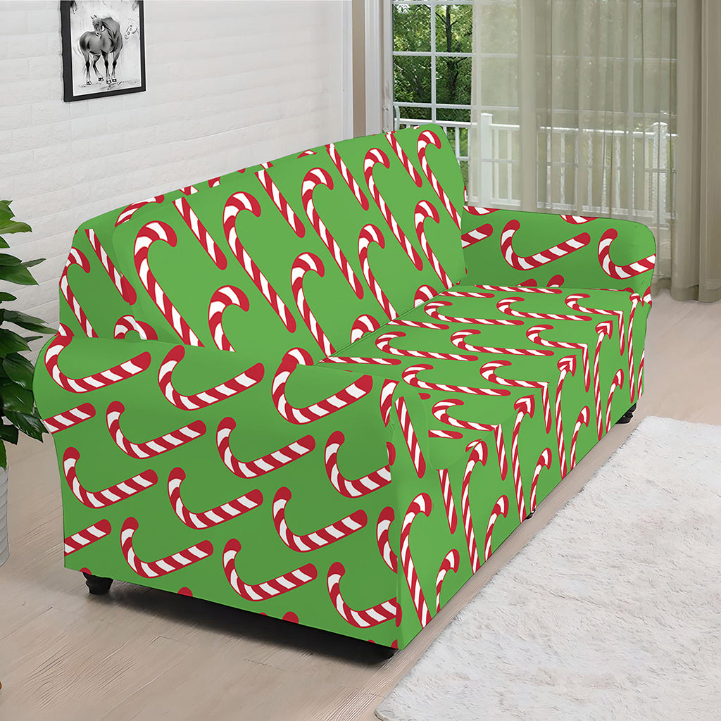 Merry Christmas Candy Cane Pattern Print Sofa Cover