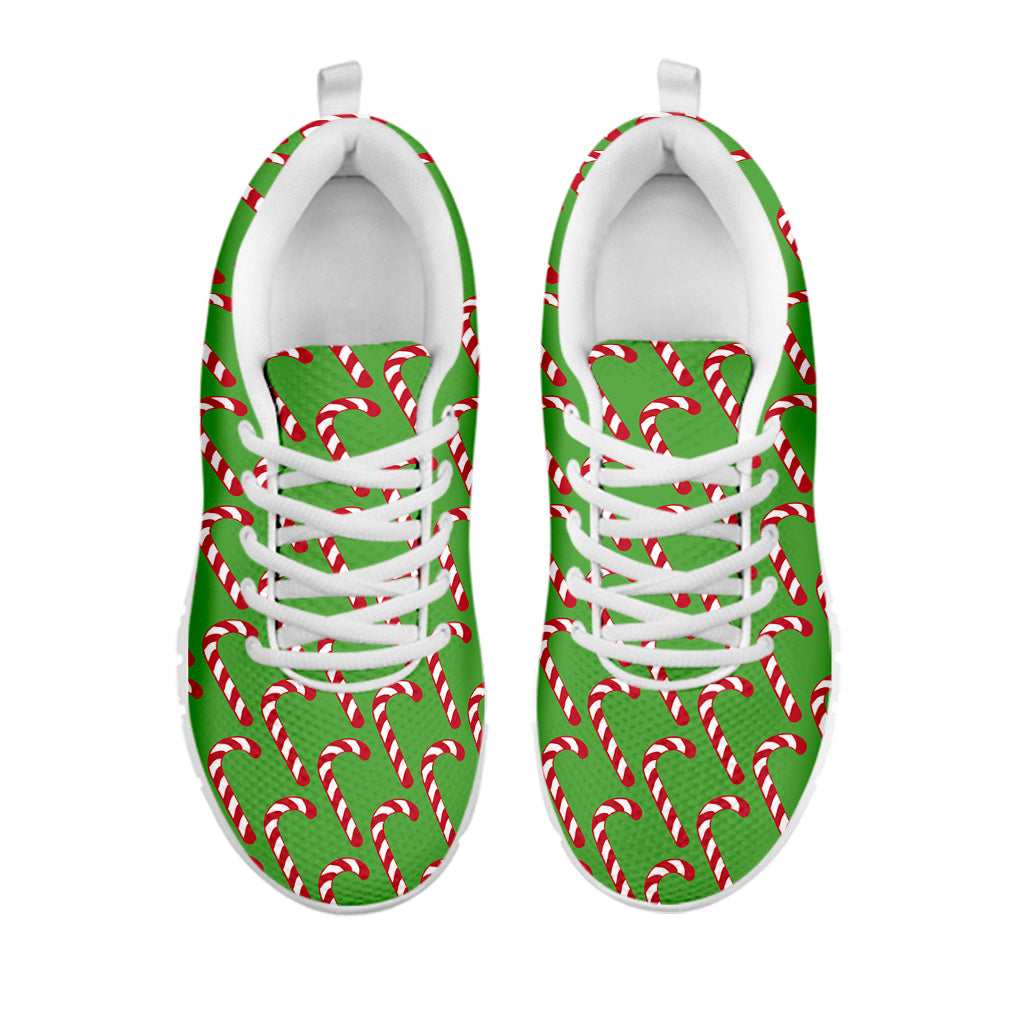 Merry Christmas Candy Cane Pattern Print White Sneakers