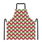 Merry Christmas Checkered Pattern Print Apron