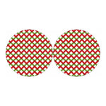 Merry Christmas Checkered Pattern Print Car Coasters