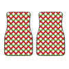 Merry Christmas Checkered Pattern Print Front Car Floor Mats