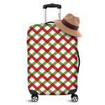 Merry Christmas Checkered Pattern Print Luggage Cover