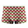 Merry Christmas Checkered Pattern Print Men's Boxer Briefs