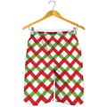 Merry Christmas Checkered Pattern Print Men's Shorts