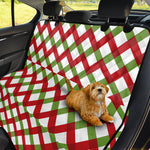 Merry Christmas Checkered Pattern Print Pet Car Back Seat Cover