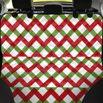 Merry Christmas Checkered Pattern Print Pet Car Back Seat Cover