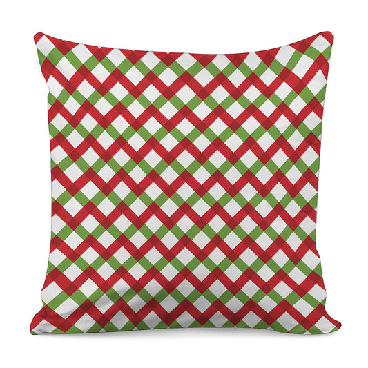 Merry Christmas Checkered Pattern Print Pillow Cover