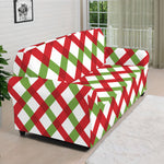 Merry Christmas Checkered Pattern Print Sofa Cover