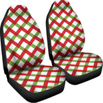 Merry Christmas Checkered Pattern Print Universal Fit Car Seat Covers