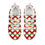 Merry Christmas Checkered Pattern Print White Sneakers